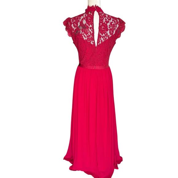 Miusol Elegant Lace Dark Red Maxi Dress Size Medium M NWT - Picture 2 of 3